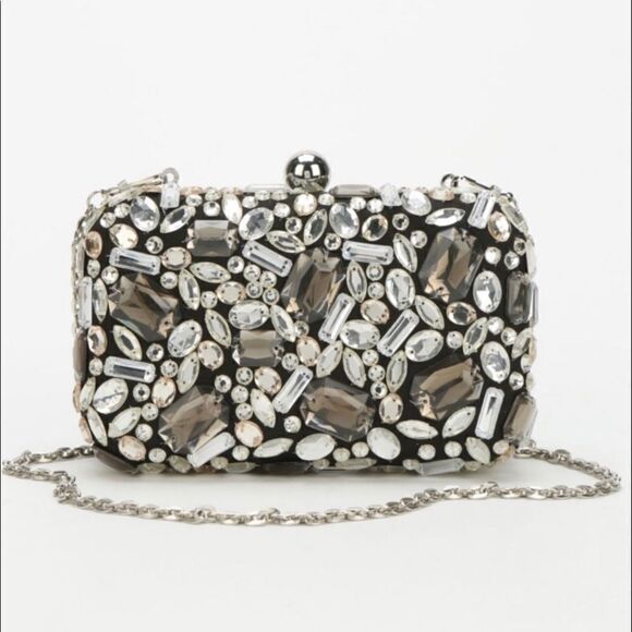 Kimchi Blu Gem Encrusted Clamshell Evening Bag Small Shoulder Cross-body - Picture 2 of 14